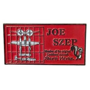 Vintage Lockheed Aircraft Skunk Works Joe Szep Enamel Pin Red‎ Collectible